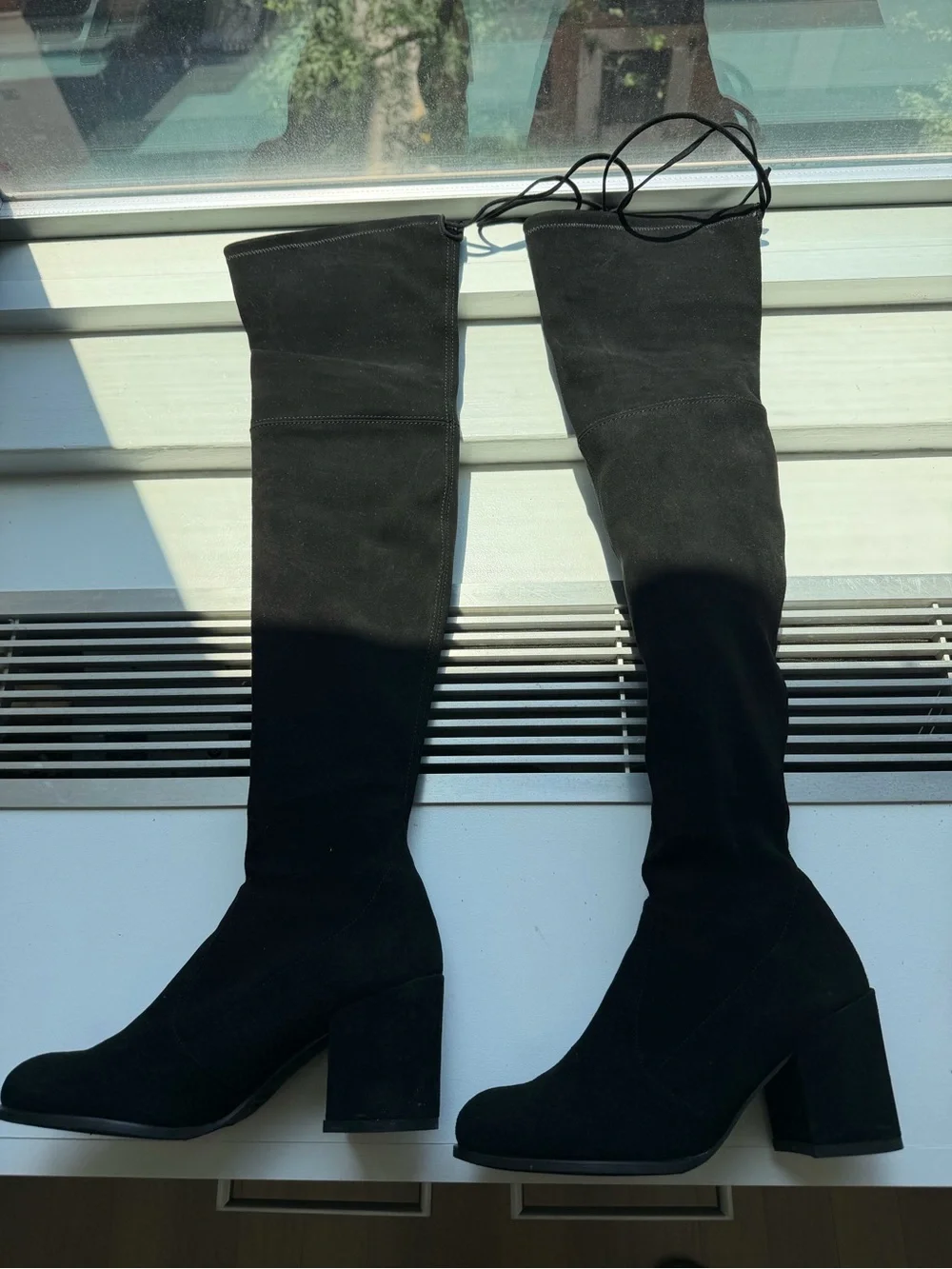 Stuart Weitzman Black Over-the-Knee Suede Boots